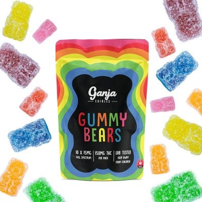 Ganja Bears Gummies - Sour Assorted Flavors (10 x 15mg)
