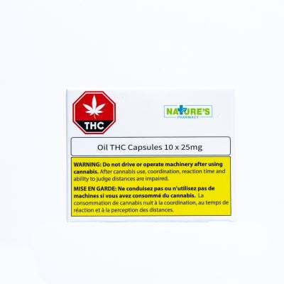 Natures Pharmacy : THC Oil Capsules 10x25mg