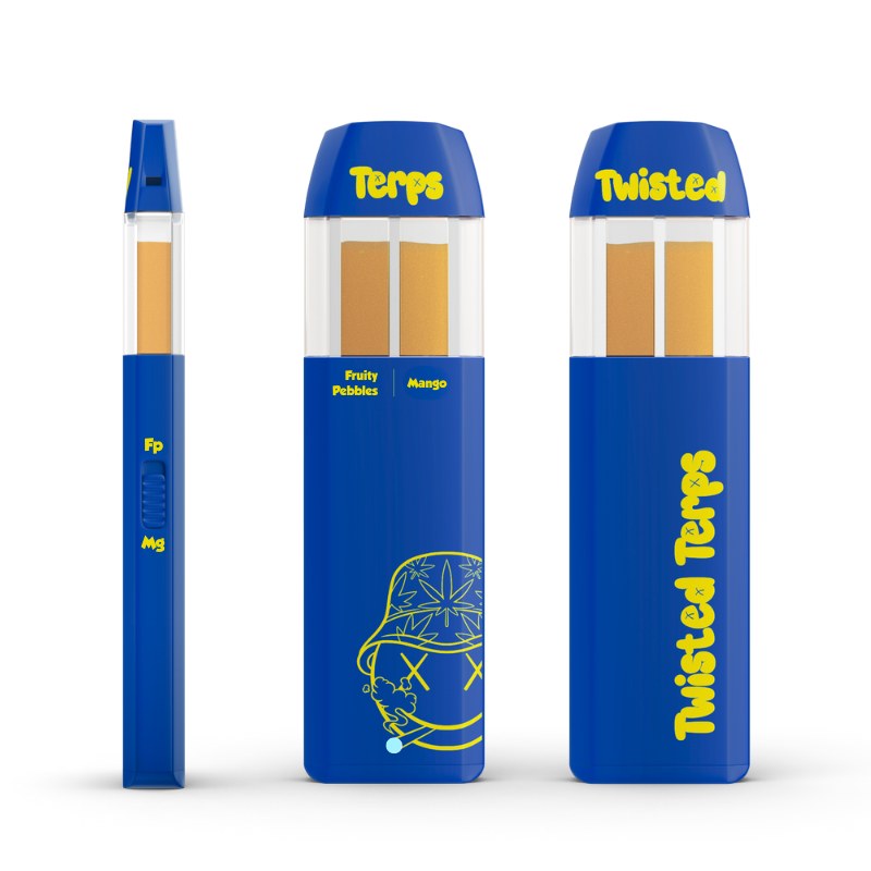 Twisted Terps Dual Chamber Vape 2ml - Fruity Pebbles x Mango Twisted Terps Dual Chamber Vape 2ml - Fruity Pebbles x Mango
