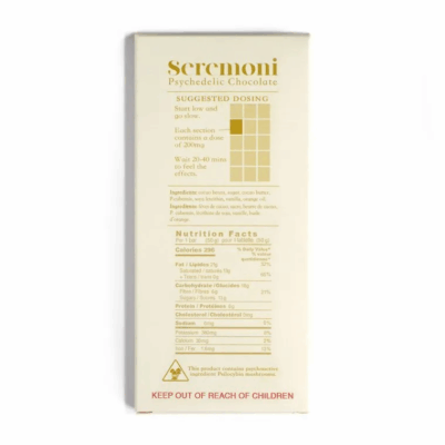 Seremoni Psilocybin Chocolate Bar (3000mg) - Orange