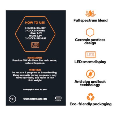 Hex Extracts Live Resin 2g Vape - Tropical Crack (Sativa)