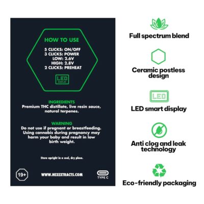 Hex Extracts Live Resin 2g Vape - Alien Fuel (Hybrid)