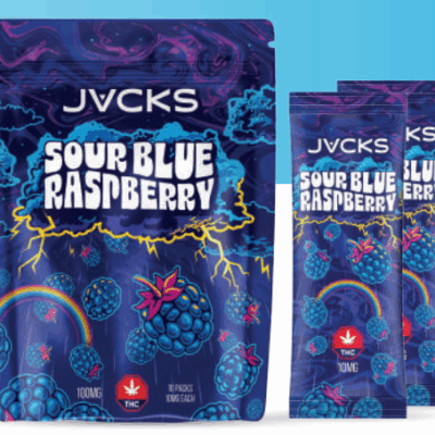 JACKS THC Powder Drink Mix - Sour Blue Raspberry 250mg