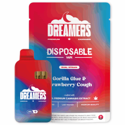 Dreamers 6g Dual Vapes - Gorilla Glue + Strawberry Cough