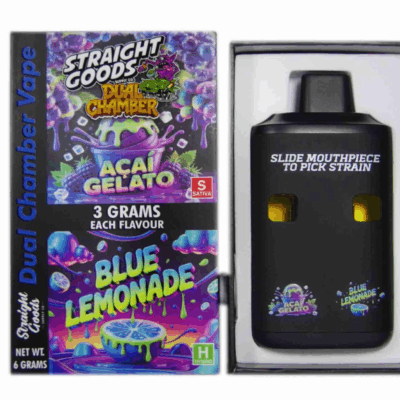 Straight Goods 6g Dual Chamber Vape – Acai Gelato + Blue Lemonade