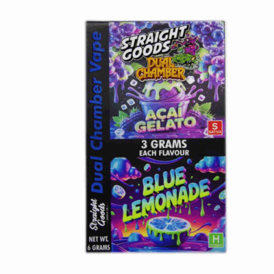Straight Goods 6g Dual Chamber Vape – Acai Gelato + Blue Lemonade Straight Goods 6g Dual Chamber Vape – Acai Gelato + Blue Lemonade