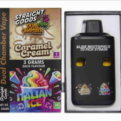 Straight Goods 6g Dual Chamber Vape – Caramel Cream + Italian Ice