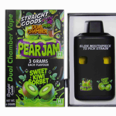Straight Goods 6g Dual Chamber Vape – Pear Jam + Sweet Kiwi Sorbet