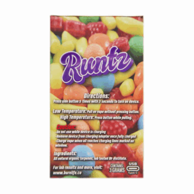 Burn Disposable Vape (3g) - Runtz (Hybrid)