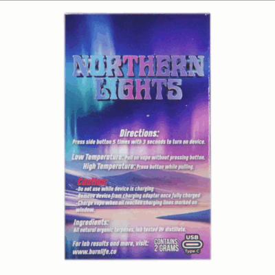 Burn Live Resin Vape (2g) - Northern Lights (Indica)