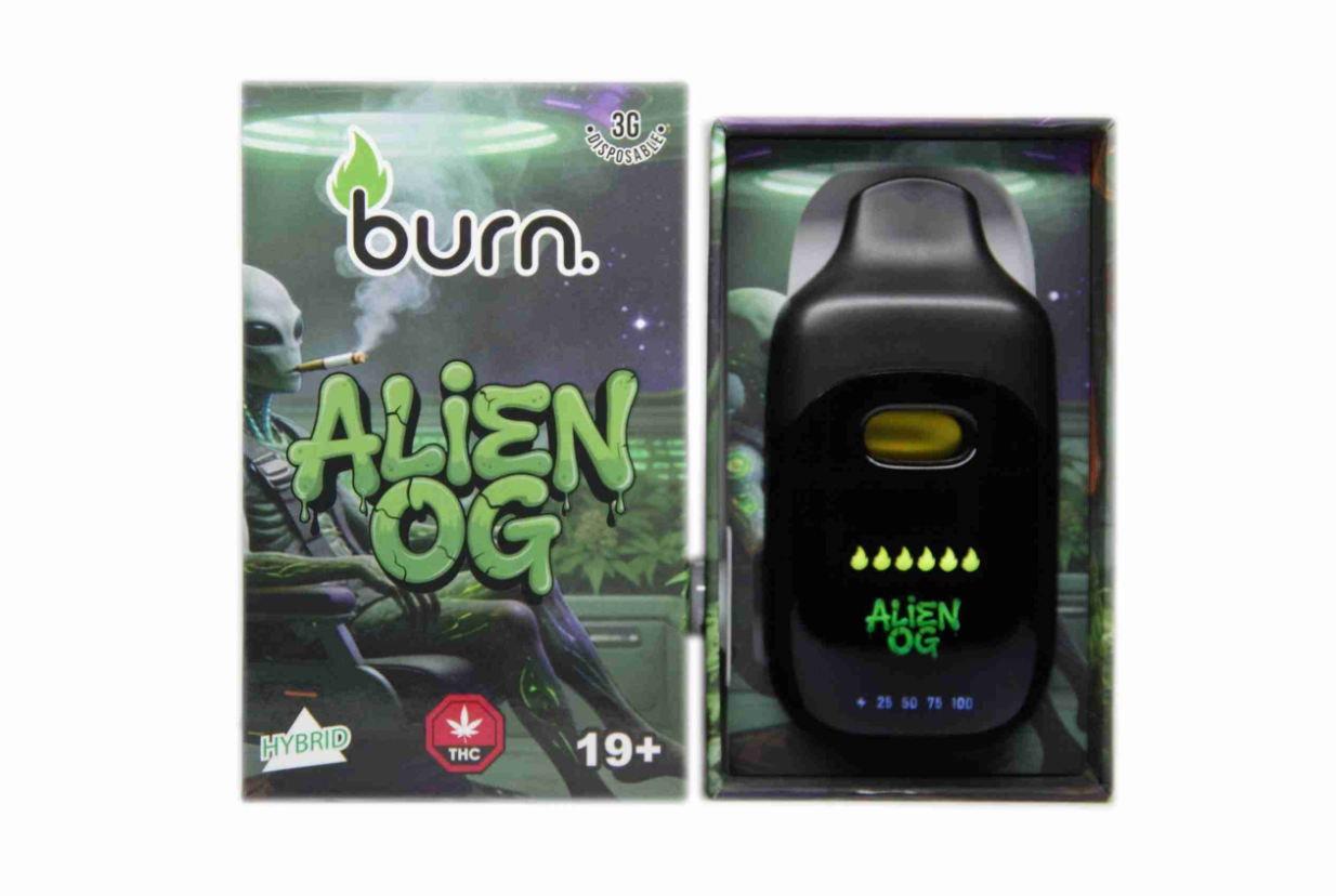 Burn LCD Disposable Vape (3g) - Alien OG (Hybrid) Burn LCD Disposable Vape (3g) - Alien OG (Hybrid)